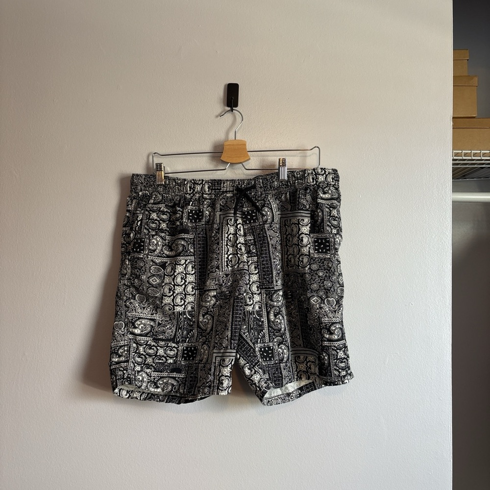 Black and White Patterned Men's Shorts